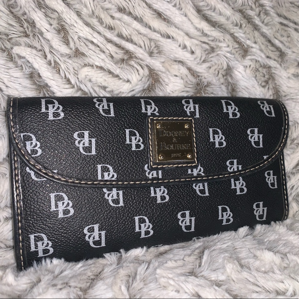 Dooney & Bourke Black Wallet with White Details